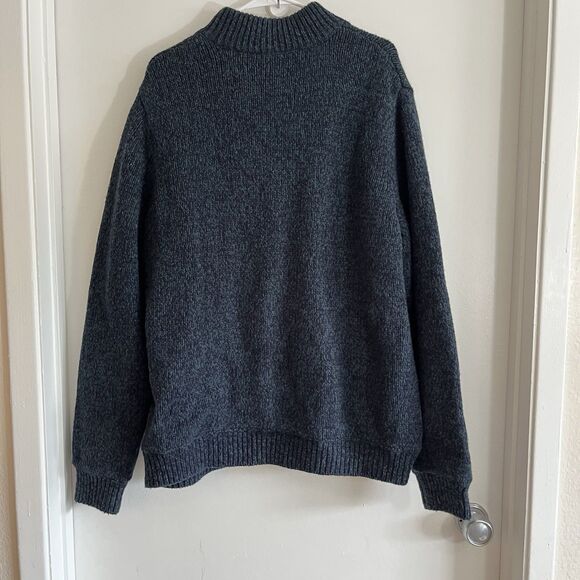 LL Bean Lambs Wool Sweater Jacket Mens XL Full Zip Flannel Lined Preppy Warm - Picture 2 of 6